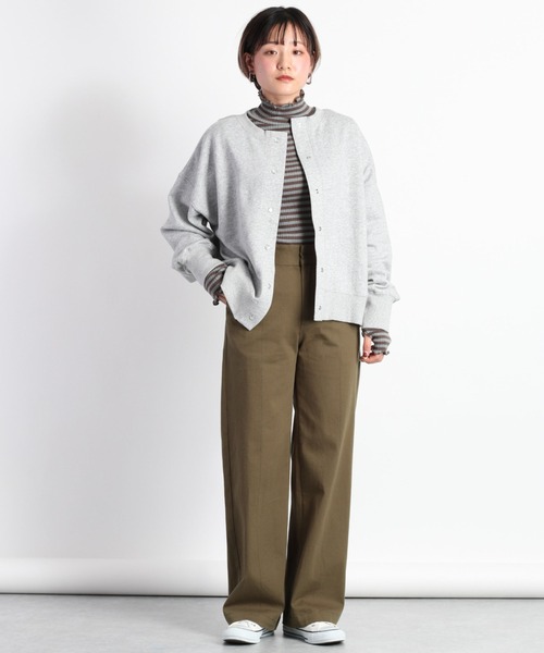 cepo(セポ)の「ロゴスウェットカーデ 2WAY(スウェット・レディース・ベージュ/ネイビー/グレー・M)」の8枚目の写真