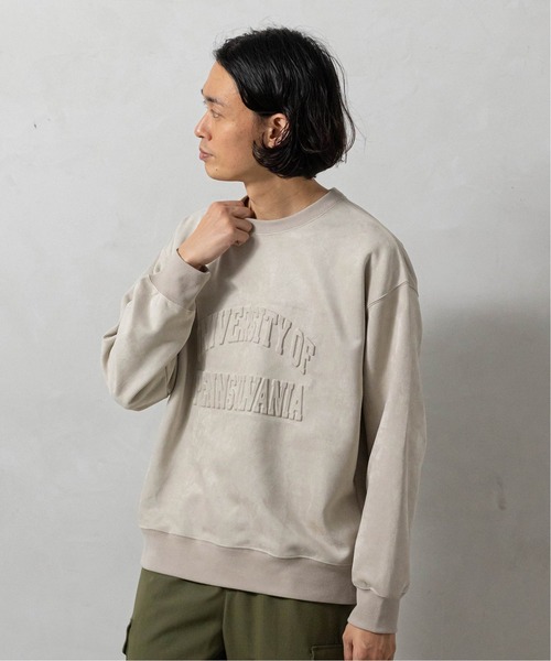 EDIFICE（エディフィス）の「【IVY LEAGUE by EDIFICE】フェイクスウェード スウェット（スウェット・メンズ・ネイビー/ブラウン/グレー・SMALL/MEDIUM/LARGE）」の5枚目の写真