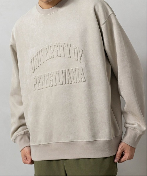 EDIFICE（エディフィス）の「【IVY LEAGUE by EDIFICE】フェイクスウェード スウェット（スウェット・メンズ・ネイビー/ブラウン/グレー・SMALL/MEDIUM/LARGE）」の7枚目の写真