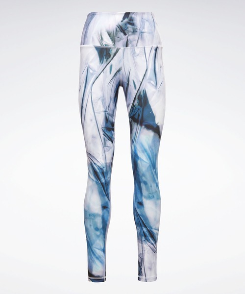 Reebok（リーボック）の「ラックス ボールド ハイウエスト リキッド アビス プリント タイツ / Lux Bold High-Waisted Liquid Abyss Print Tights（レギンス/スパッツ・レディース・スカイブルー/グリーン系その他・SMALL/MEDIUM/LARGE/X-LARGE/X-SMALL）」の6枚目の写真