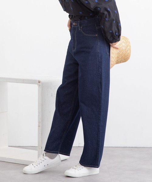 POU DOU DOU（プードゥドゥ）の「ハイウエストボーイフレンドデニムパンツ（デニムパンツ・レディース・ブラック/インディゴブルー/キナリ・3）」の22枚目の写真
