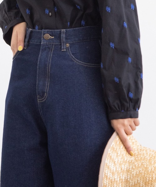 POU DOU DOU（プードゥドゥ）の「ハイウエストボーイフレンドデニムパンツ（デニムパンツ・レディース・ブラック/インディゴブルー/キナリ・3）」の12枚目の写真