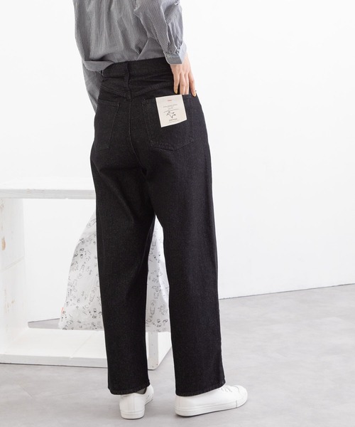 POU DOU DOU（プードゥドゥ）の「ハイウエストボーイフレンドデニムパンツ（デニムパンツ・レディース・ブラック/インディゴブルー/キナリ・3）」の13枚目の写真