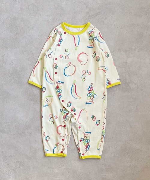 HOGAN RANCH WEAR(ホーガンランチウエア)の「ソウガラナガソデロンパース(70~80cm)(ロンパース・キッズ・オフホワイト/ミント・80/70)」の1枚目の写真