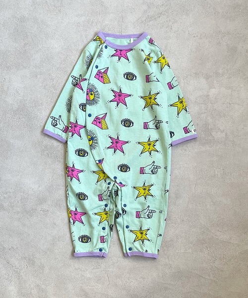 HOGAN RANCH WEAR(ホーガンランチウエア)の「ソウガラナガソデロンパース(70~80cm)(ロンパース・キッズ・オフホワイト/ミント・80/70)」の2枚目の写真