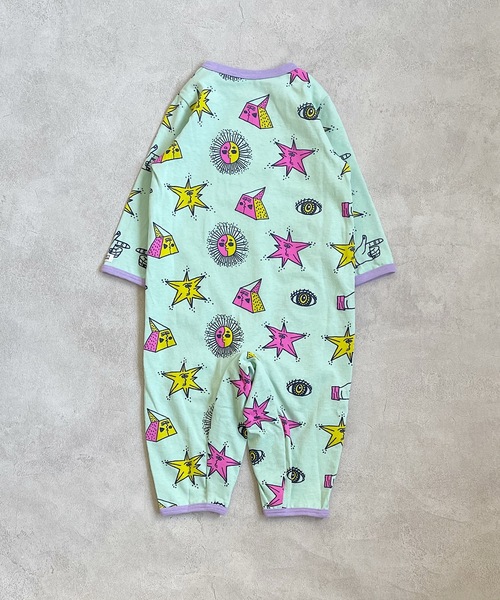 HOGAN RANCH WEAR(ホーガンランチウエア)の「ソウガラナガソデロンパース(70~80cm)(ロンパース・キッズ・オフホワイト/ミント・80/70)」の4枚目の写真