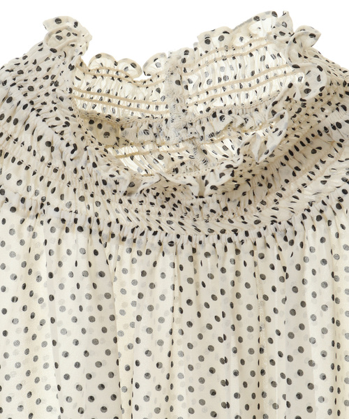 Tiara（ティアラ）の「シアーピンドットシャーリングネックブラウス（シャツ/ブラウス・レディース・アイボリー/ブラック・FREE）」の8枚目の写真