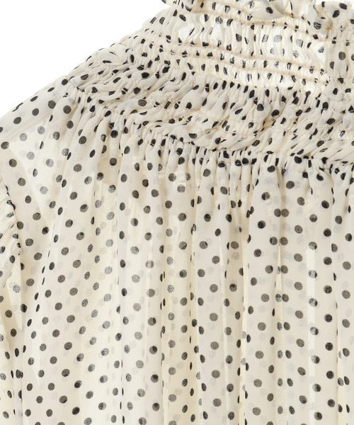 Tiara（ティアラ）の「シアーピンドットシャーリングネックブラウス（シャツ/ブラウス・レディース・アイボリー/ブラック・FREE）」の9枚目の写真
