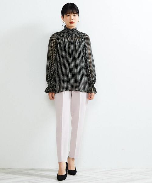 Tiara（ティアラ）の「シアーピンドットシャーリングネックブラウス（シャツ/ブラウス・レディース・アイボリー/ブラック・FREE）」の15枚目の写真