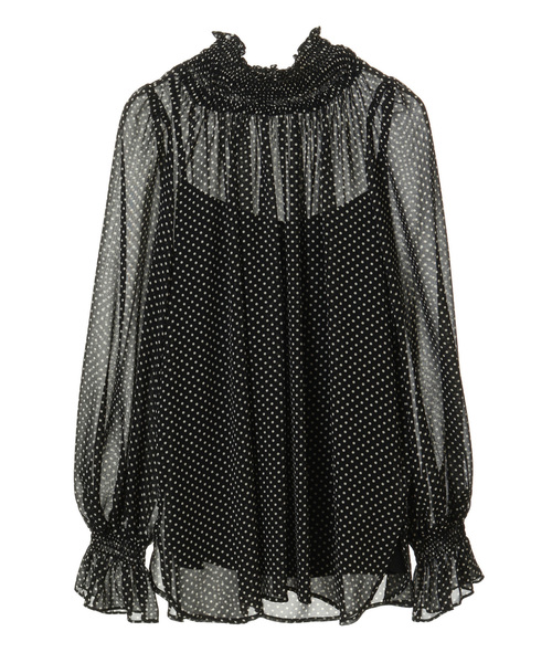 Tiara（ティアラ）の「シアーピンドットシャーリングネックブラウス（シャツ/ブラウス・レディース・アイボリー/ブラック・FREE）」の16枚目の写真