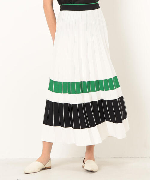 TOMORROWLAND （トゥモローランド）の「ボーダープリーツ ミディスカート（スカート・レディース・ホワイト系その他・36/32）」の3枚目の写真