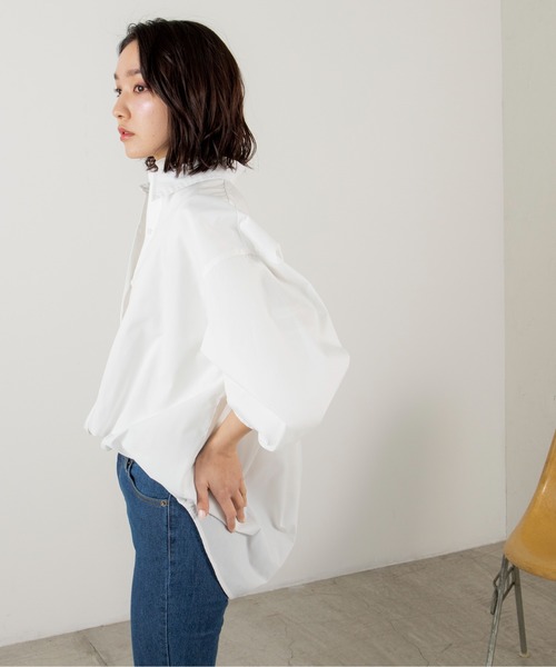 ANGIE(アンジー)の「レギュラーカラールーズシャツ 無地/ストライプ(シャツ/ブラウス・レディース・グリーン系その他/ブラック系その他/オフホワイト/ブルー系その他/ベージュ系その他・FREE)」の22枚目の写真
