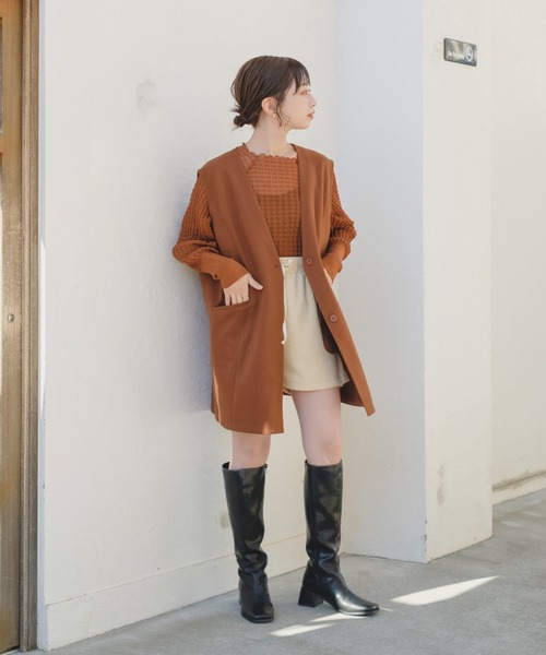 Kastane（カスタネ）の「【カタログ掲載アイテム】シアージャガードニット（ニット/セーター・レディース・グリーン/アイボリー/キャメル/ブラック・FREE）」の17枚目の写真