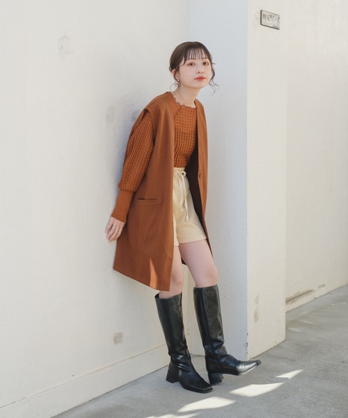 Kastane（カスタネ）の「【カタログ掲載アイテム】シアージャガードニット（ニット/セーター・レディース・グリーン/アイボリー/キャメル/ブラック・FREE）」の12枚目の写真