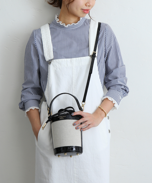 La TOTALITE(ラトータリテ)の「【CHRISTIAN VILLA /クリスチャンヴィラ】コンビ 2WAY BAG◆(ショルダーバッグ・レディース・ブラック/ベージュ/パープル・FREE)」の5枚目の写真