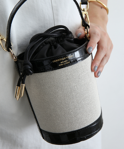 La TOTALITE(ラトータリテ)の「【CHRISTIAN VILLA /クリスチャンヴィラ】コンビ 2WAY BAG◆(ショルダーバッグ・レディース・ブラック/ベージュ/パープル・FREE)」の8枚目の写真