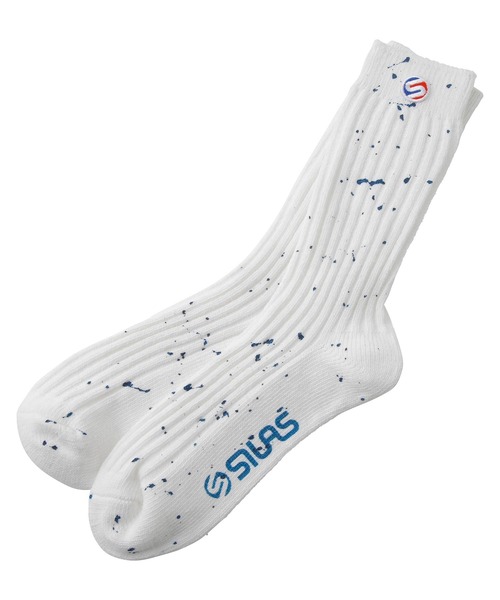 SILAS（サイラス）の「SPUTTERING SOCKS　サイラススパッタリングソックス（ソックス/靴下・メンズ・ホワイト/ブラック/オリーブ・ONE SIZE）」の2枚目の写真