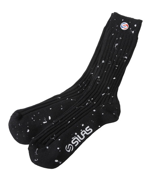 SILAS（サイラス）の「SPUTTERING SOCKS　サイラススパッタリングソックス（ソックス/靴下・メンズ・ホワイト/ブラック/オリーブ・ONE SIZE）」の3枚目の写真