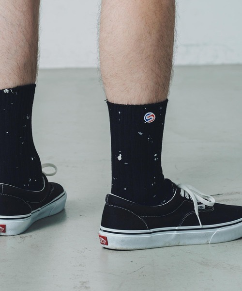 SILAS（サイラス）の「SPUTTERING SOCKS　サイラススパッタリングソックス（ソックス/靴下・メンズ・ホワイト/ブラック/オリーブ・ONE SIZE）」の10枚目の写真
