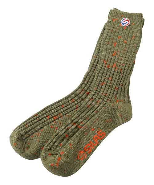 SILAS（サイラス）の「SPUTTERING SOCKS　サイラススパッタリングソックス（ソックス/靴下・メンズ・ホワイト/ブラック/オリーブ・ONE SIZE）」の4枚目の写真