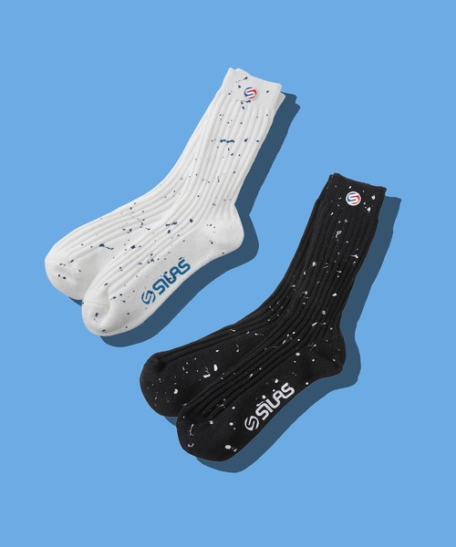 SILAS（サイラス）の「SPUTTERING SOCKS　サイラススパッタリングソックス（ソックス/靴下・メンズ・ホワイト/ブラック/オリーブ・ONE SIZE）」の15枚目の写真