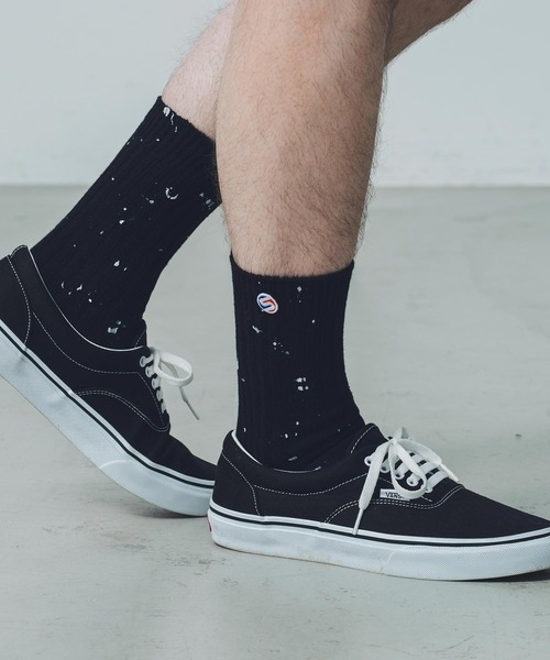 SILAS（サイラス）の「SPUTTERING SOCKS　サイラススパッタリングソックス（ソックス/靴下・メンズ・ホワイト/ブラック/オリーブ・ONE SIZE）」の16枚目の写真
