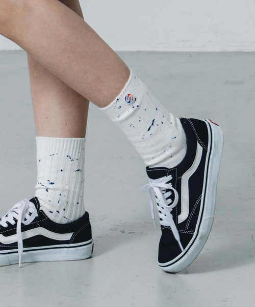 SILAS（サイラス）の「SPUTTERING SOCKS　サイラススパッタリングソックス（ソックス/靴下・メンズ・ホワイト/ブラック/オリーブ・ONE SIZE）」の17枚目の写真