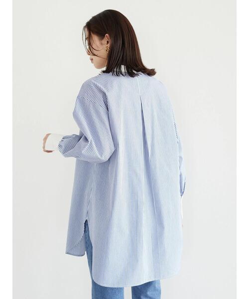 Green　Parks（グリーンパークス）の「ストライプクレリックシャツ（シャツ/ブラウス・レディース・ストライプ/ブルー系その他6・FREE）」の11枚目の写真