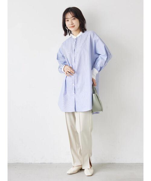 Green　Parks（グリーンパークス）の「ストライプクレリックシャツ（シャツ/ブラウス・レディース・ストライプ/ブルー系その他6・FREE）」の21枚目の写真