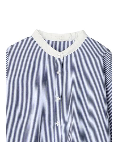 Green　Parks（グリーンパークス）の「ストライプクレリックシャツ（シャツ/ブラウス・レディース・ストライプ/ブルー系その他6・FREE）」の4枚目の写真