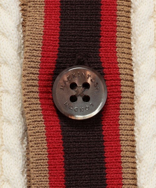 MACKINTOSH LONDON（マッキントッシュ ロンドン）の「ミニケーブルハウスラインカラーカーディガン（カーディガン/ボレロ・メンズ・ホワイト・L/M/LL）」の7枚目の写真