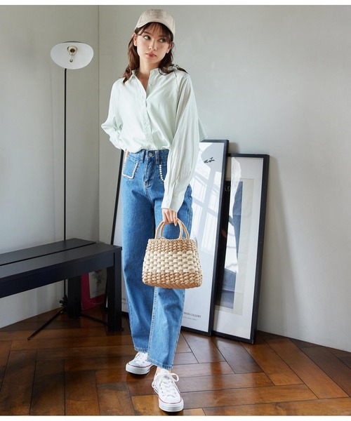 CHILLE(チル)の「バックフリルブラウス(シャツ/ブラウス・レディース・ホワイト/グリーン・FREE)」の9枚目の写真