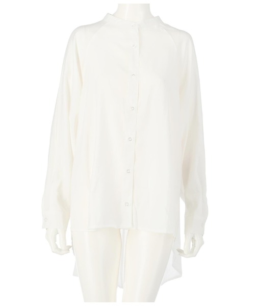 CHILLE(チル)の「バックフリルブラウス(シャツ/ブラウス・レディース・ホワイト/グリーン・FREE)」の12枚目の写真