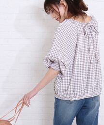 SHOO・LA・RUE | バックリボンギンガムチェックブラウス(シャツ/ブラウス)