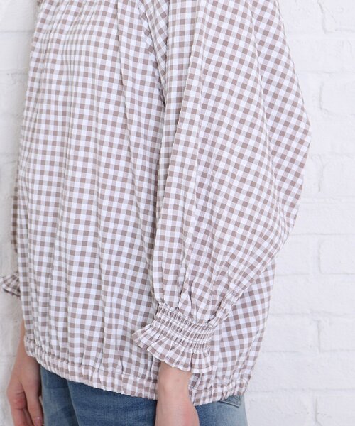 SHOO・LA・RUE(シューラルー)の「◆バックリボンギンガムチェックブラウス(シャツ/ブラウス・レディース・ブラック系1/ベージュ系1/ブルー系1・00)」の9枚目の写真