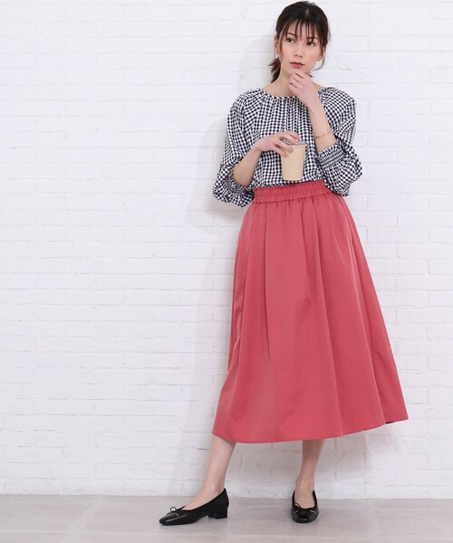 SHOO・LA・RUE(シューラルー)の「◆バックリボンギンガムチェックブラウス(シャツ/ブラウス・レディース・ブラック系1/ベージュ系1/ブルー系1・00)」の14枚目の写真