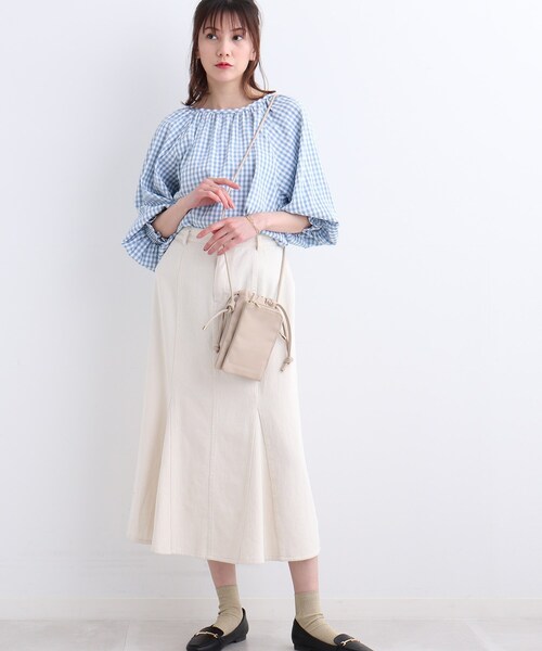 SHOO・LA・RUE(シューラルー)の「◆バックリボンギンガムチェックブラウス(シャツ/ブラウス・レディース・ブラック系1/ベージュ系1/ブルー系1・00)」の17枚目の写真