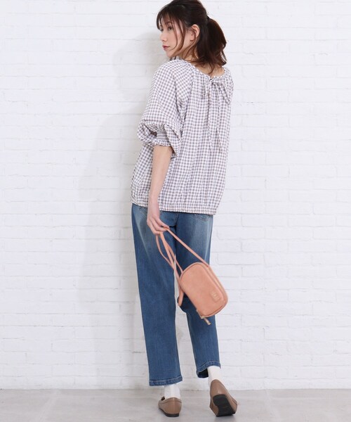 SHOO・LA・RUE(シューラルー)の「◆バックリボンギンガムチェックブラウス(シャツ/ブラウス・レディース・ブラック系1/ベージュ系1/ブルー系1・00)」の21枚目の写真