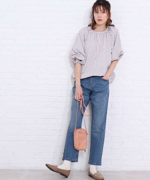 SHOO・LA・RUE(シューラルー)の「◆バックリボンギンガムチェックブラウス(シャツ/ブラウス・レディース・ブラック系1/ベージュ系1/ブルー系1・00)」の22枚目の写真