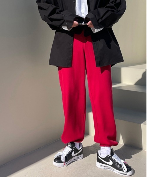 ASCLO（エジュクロ）の「ASCLO  Herringbone 2way Pants（スウェットパンツ・メンズ・ブラック/レッド/グリーン・FREE）」の8枚目の写真