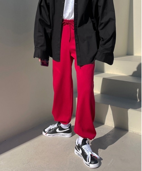 ASCLO（エジュクロ）の「ASCLO  Herringbone 2way Pants（スウェットパンツ・メンズ・ブラック/レッド/グリーン・FREE）」の5枚目の写真