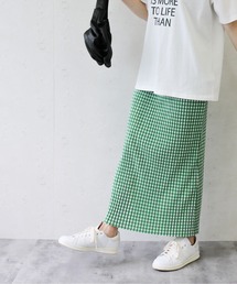 Per sist ence/パーシエンス　ギンガムチェック楊柳プリーツスカート