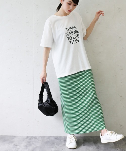 Per sist ence(パーシエンス)の「Per sist ence/パーシエンス ギンガムチェック楊柳プリーツスカート(スカート・レディース・ブラック/グリーン・FREE)」の12枚目の写真