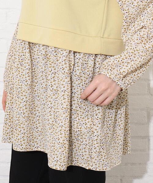 Cutie Blonde（キューティーブロンド）の「◆レイヤード風花柄チュニック（チュニック・レディース・ネイビー/サンドベージュ/イエロー系その他・02/03/01）」の8枚目の写真