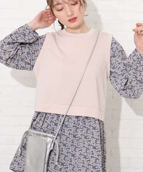 Cutie Blonde（キューティーブロンド）の「◆レイヤード風花柄チュニック（チュニック・レディース・ネイビー/サンドベージュ/イエロー系その他・02/03/01）」の14枚目の写真