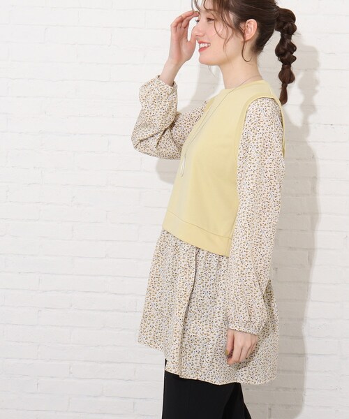 Cutie Blonde（キューティーブロンド）の「◆レイヤード風花柄チュニック（チュニック・レディース・ネイビー/サンドベージュ/イエロー系その他・02/03/01）」の22枚目の写真