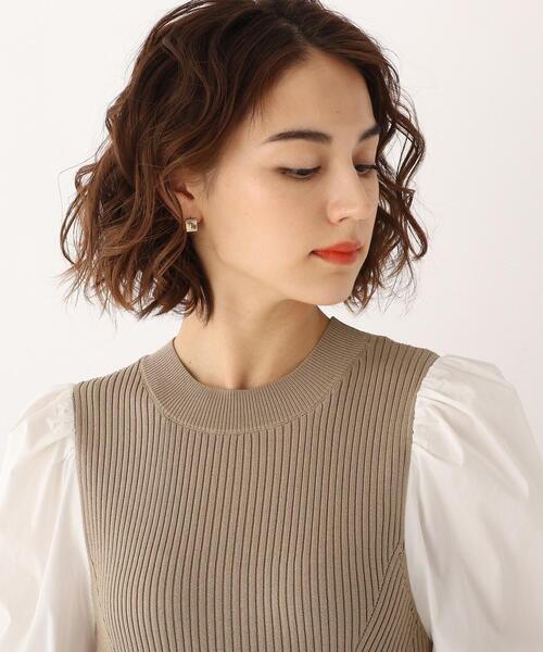 OPAQUE.CLIP（オペークドットクリップ）の「◆【C】ドッキングボリュームスリーブ リブニット（ワンピース・レディース・ブラウン系その他/ブラック/ブルー・36/38）」の7枚目の写真