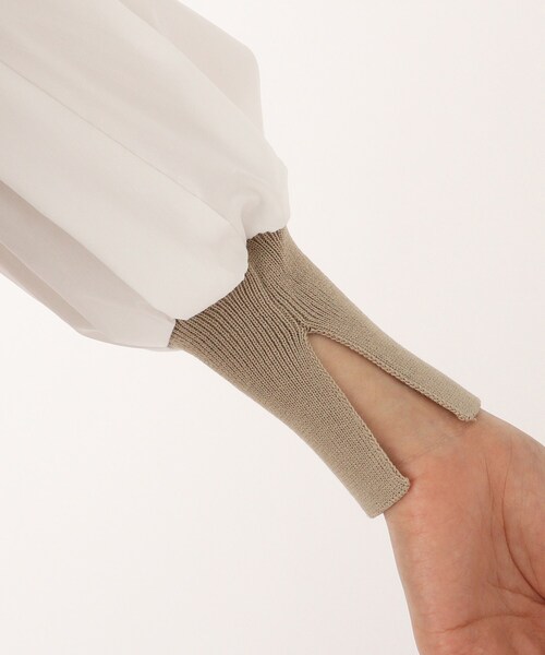 OPAQUE.CLIP（オペークドットクリップ）の「◆【C】ドッキングボリュームスリーブ リブニット（ワンピース・レディース・ブラウン系その他/ブラック/ブルー・36/38）」の8枚目の写真