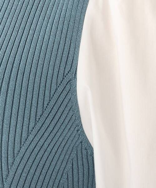 OPAQUE.CLIP（オペークドットクリップ）の「◆【C】ドッキングボリュームスリーブ リブニット（ワンピース・レディース・ブラウン系その他/ブラック/ブルー・36/38）」の12枚目の写真