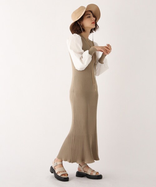 OPAQUE.CLIP（オペークドットクリップ）の「◆【C】ドッキングボリュームスリーブ リブニット（ワンピース・レディース・ブラウン系その他/ブラック/ブルー・36/38）」の19枚目の写真